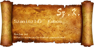 Szaniszló Kabos névjegykártya